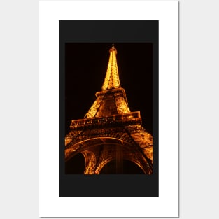 Glowing Gold Eiffel Posters and Art